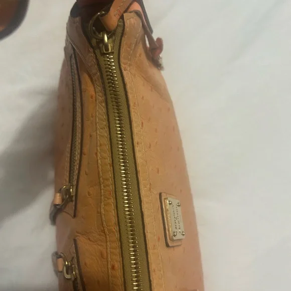 Dooney & Bourke Tan Ostrich-Embossed Shoulder Bag - Picture 12 of 15